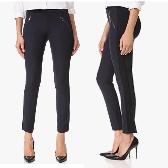 Rebecca Taylor Ava Techy Slim Pants Tuxedo Stripe - Picture 6 of 13